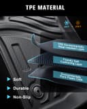 CDEFG Compatible with Ford Ranger T9 2024 2025 Floor Mats, Floor Mats TPE Car Waterproof Easy to Clean Premium All-Weather Rubber Mats Front and Rear Mats Ranger T9 Raptor Wildtrak XLT Accessories - 5