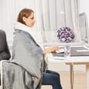 Mia&Coco Electric Heated Blanket Throw Flannel Sherpa Fast Heating 120x160cm, 10 Heat Levels & Up-to-9-Hours Auto-Off Timer & LED Display, for Home Office Use, Machine Washable, ETL Certified, Gray - 2