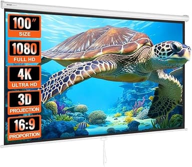 VEVOR Écran de Projection Enroulable Manuel 100 Pouces 16…