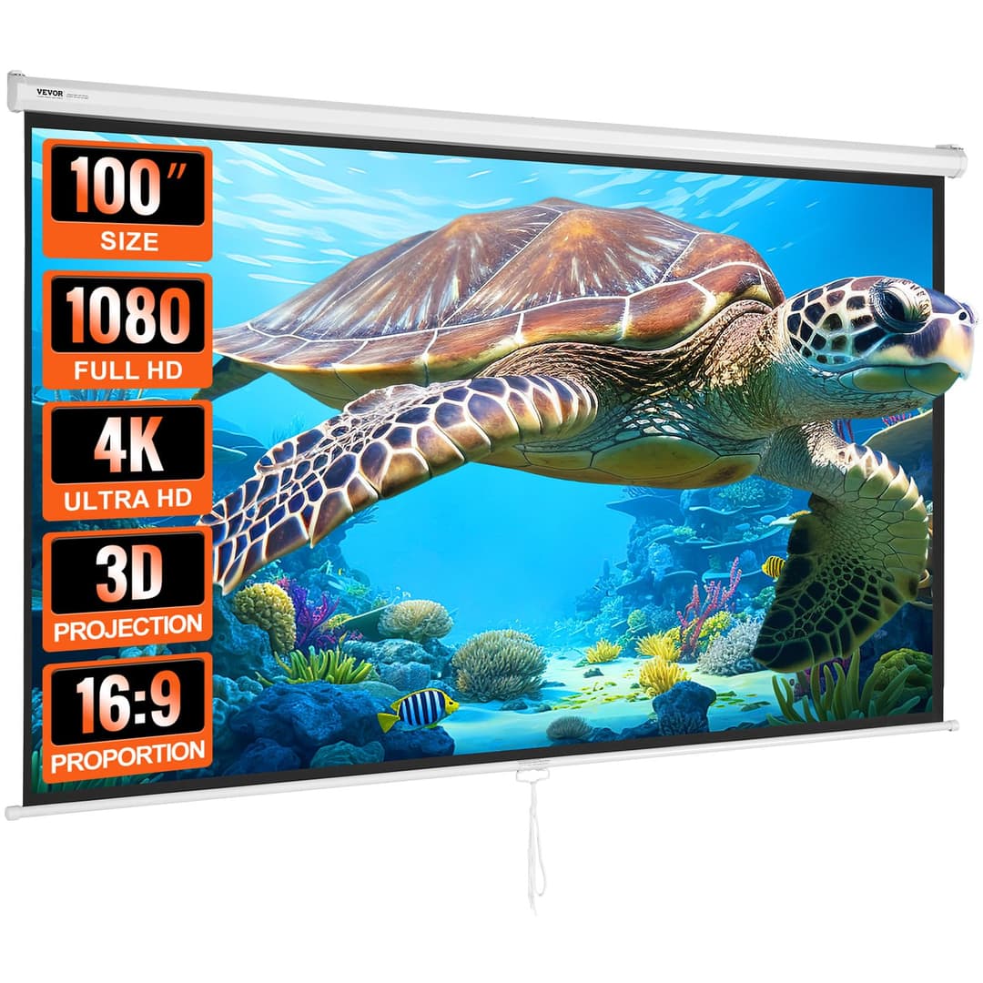 VEVOR Écran de Projection Enroulable Manuel 100 Pouces 16…
