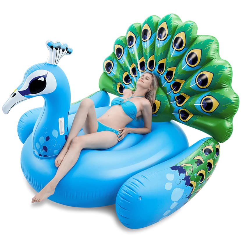 JOYIN Giant Inflatable Peacock Pool Float, Pool Inflatables for Adults, Beach Floaties, Swim Party Toys, Inflatable Pool Floats, Summer Pool Raft Lounge For Adults(167X157X121cm) - 1