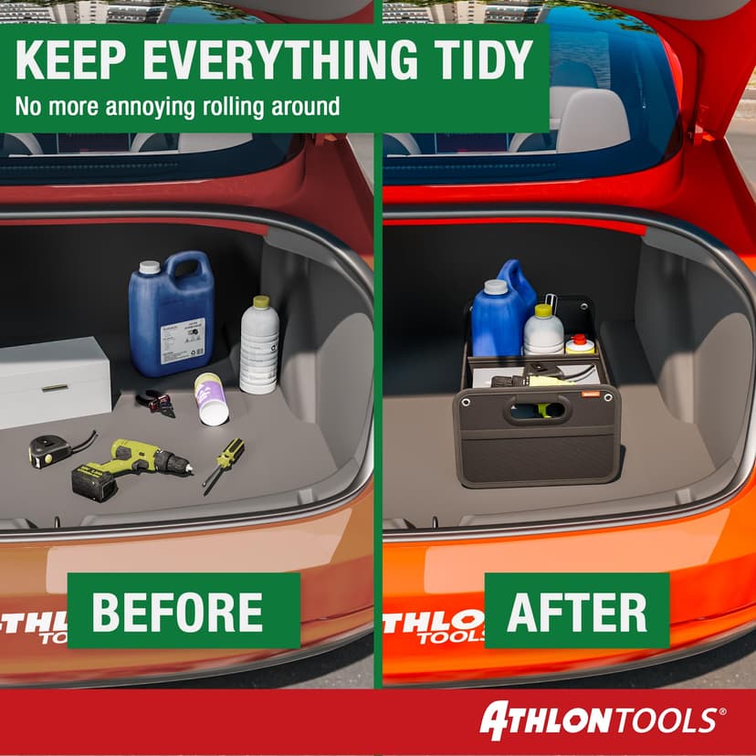 ATHLON TOOLS Foldable boot bag - Organiser, box - Reinforced, stable - Fastening strips - 4