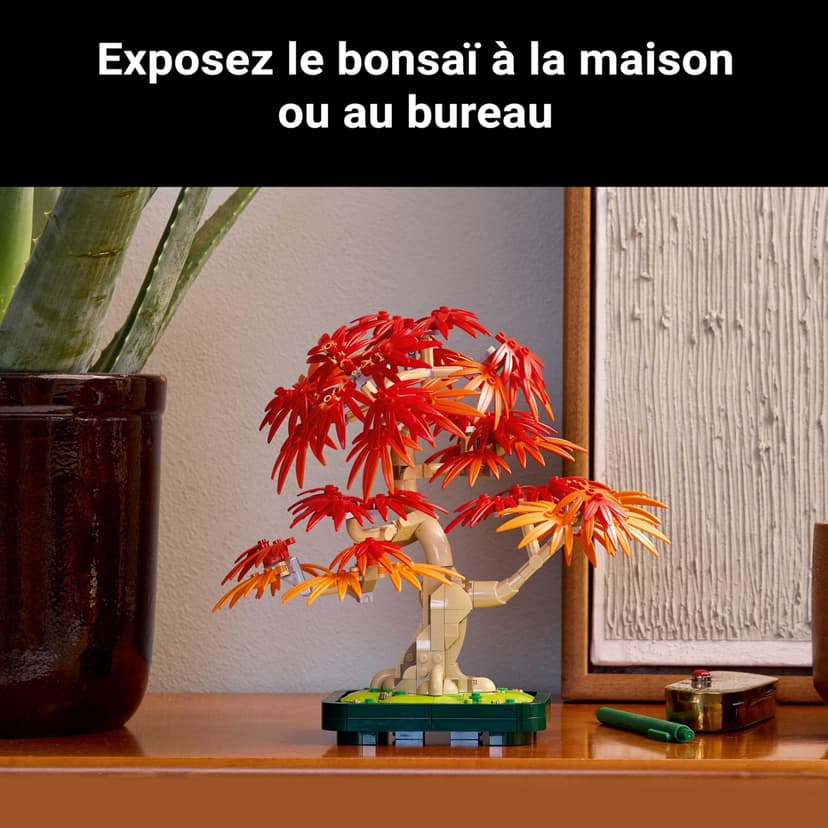 LEGO Botanicals Japanese Maple Bonsai Tree - Artificial Plant Building Kit for Adults with Red and Orange Leaves and Buildable Pot, DIY Office and Home Decoration, Gift for Women and Men 10348 - 6