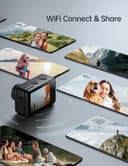 WOLFANG GA420 Dual Screen Action Camera 4K 60FPS 24MP Touchscreen Underwater Camera, 10M Body Waterproof/40M Waterproof Helmet Bike Camera with EIS, Remote Control, 2x1350mAh Batteries, Accessory Kit - 8