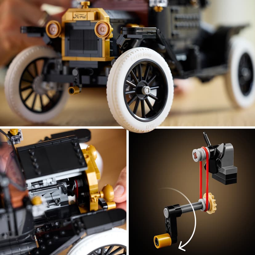 LEGO Icons Ford Model T - Retro Car Model Kit for Adults - Collectible Display Set w/Fabric Roof, Tall Wheels & Split Windscreen - DIY Gift for Fans of Classic Vehicles - 11376 - 4