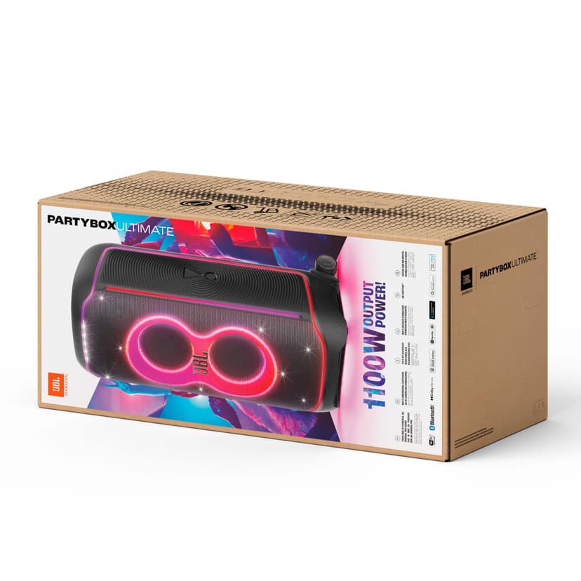 JBL PartyBox Ultimate, puissante enceinte Bluetooth sans fil, connectivité WiFi, basses puissantes, JBL Pro Sound, éclairage dynamique intégré et transportable sur roues - 8