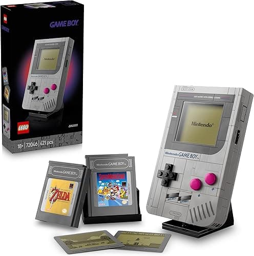 LEGO Super Mario Game Boy Building Set for Adults - Nintendo Display Model Kit with 2 Cartridges incl. Zelda, plus Lenticular Screens - Gamer Gift for Fans - 72046