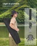 SONGMICS Lot de 2 Chaises Pliantes Camping, Siège Large, Dossier Haut, Chaises de Pêche Portables avec Porte‑Gobelet, Support pour Téléphone, Organiseur en Tissu, Vert et Gris GCB005CD01-2J - 7