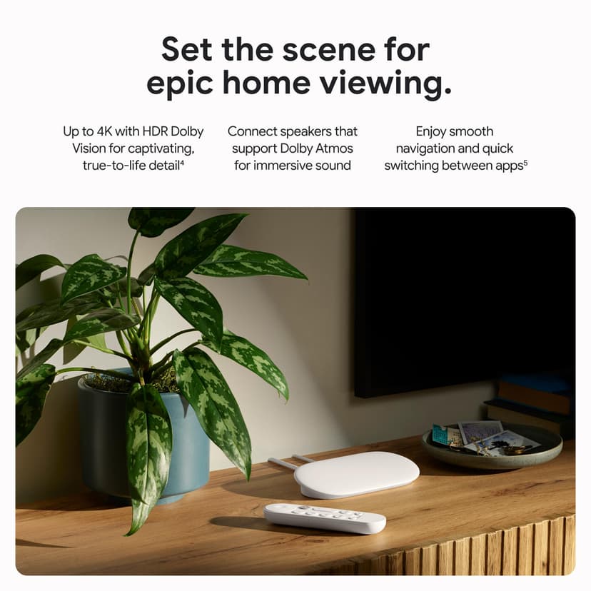 Google 4K TV Streamer - Fast Entertainment Stream to Your TV with Voice Search Remote - Watch Movies, Shows, Live Shows and Netflix in 4K HDR - 2