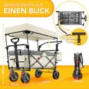 TRESKO® Handcart Foldable with Roof, Cooling Compartment and Side Roller Blinds | Hand Trolley Max. Load 150 kg | Transport Trolley with Solid Rubber Tyres & Parking Brakes (Front & Rear) and 3-Point - 2