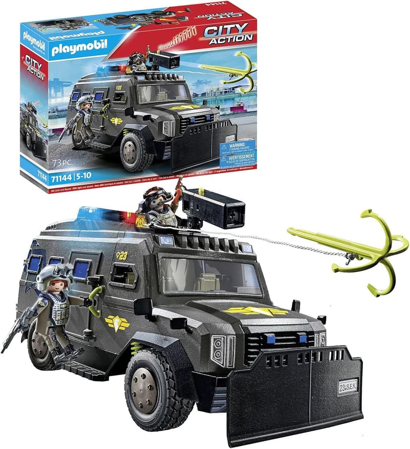 Playmobil 71144 City Action Tactical Police All-Terrain Vehicle, modern special forces off-road vehicle with light and sound, fun imaginative role-play, playset suitable for children ages 5+ - 1