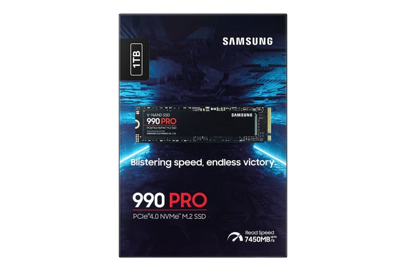 Samsung 990 PRO 1TB PCIe 4.0 (up to 7450 MB/s) NVMe M.2 (2280) Internal Solid State Drive (SSD) (MZ-V9P1T0BW) - 7