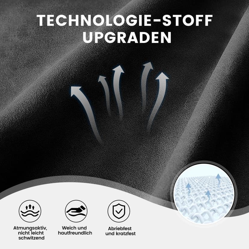 GTPLAYER Gaming Chair, Ergonomic Gaming Chair, Desk Chair with Fabric Surface, Spring Seat Cushion, Connecting Armrests and Footrest, Dark Black - 8