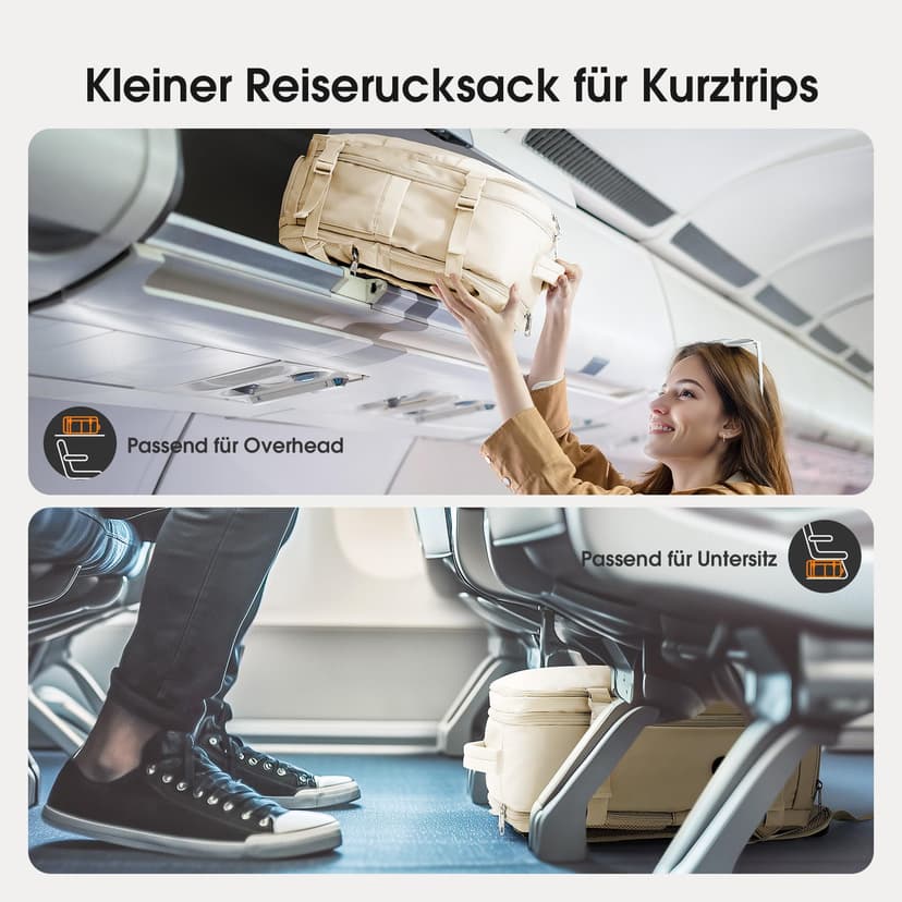Ryanair – Sac de voyage à 12 poches sous le siège avec poche séparée pour chaussures pour homme et femme, 20 l (40 x 20 x 25 cm), Noir , 40x20x25, Sac à dos de voyage à main - 7