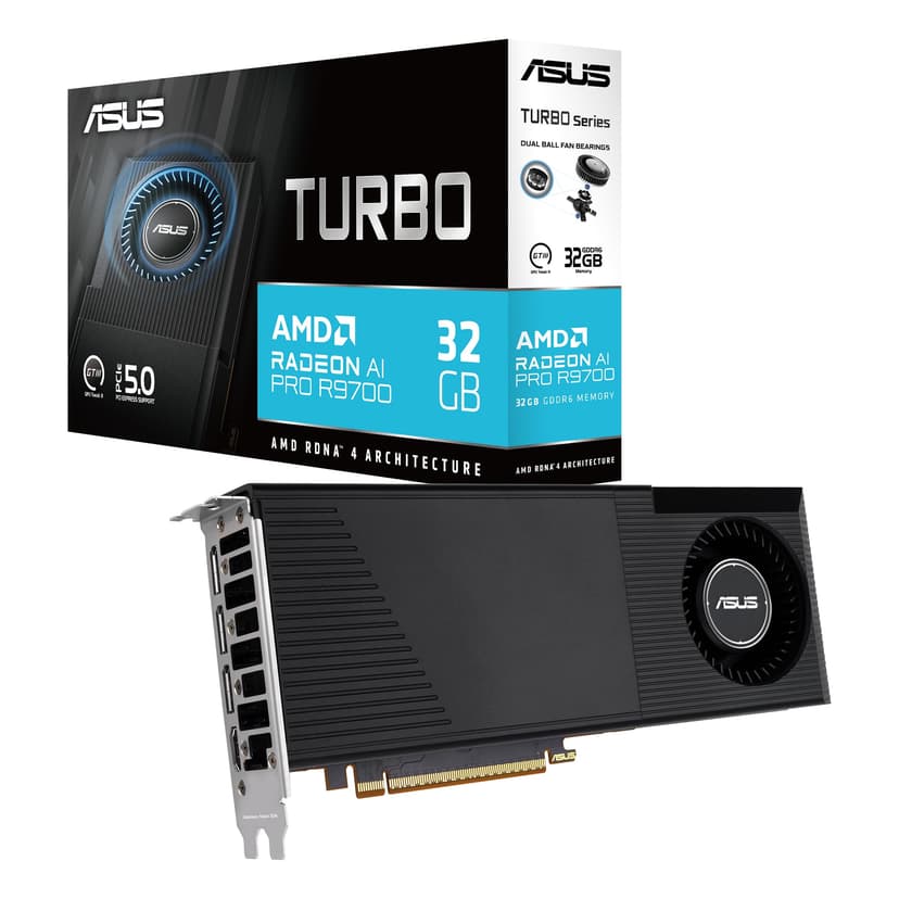 ASUS Turbo -AI-PRO-R9700-32G AMD Radeon AI PRO R9700 32 GB GDDR6 - 1