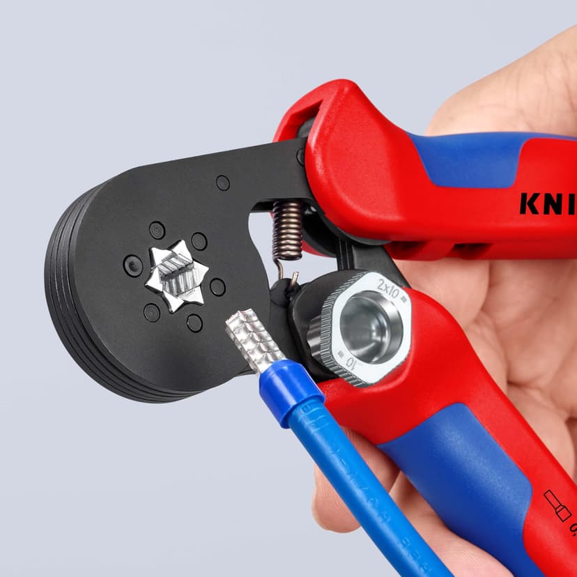 KNIPEX Self-Adjusting Crimping Pliers for Wire Ferrules with Lateral Access with Multi-Component Handles 180 mm, 97 53 14 - 5