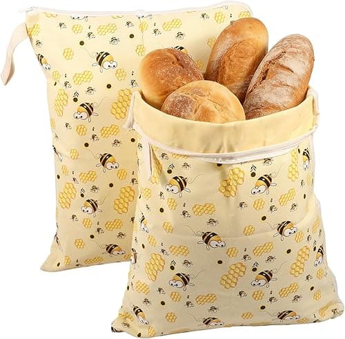 2 pièces de sacs à pain en cire d'abeille de 43 cm × 33 c…