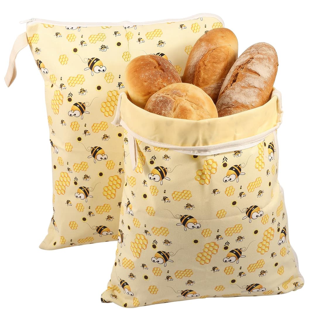 2 pièces de sacs à pain en cire d'abeille de 43 cm × 33 c…