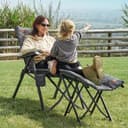 EVER ADVANCED Luxury Camping Chairs for Adults Heavy Duty Loadable 150kg High Back Oversized Folding Garden Chair Padded 6cm Comfy with Cup Holder Side Pocket Dining Chairs 4-Position Recliner - 2