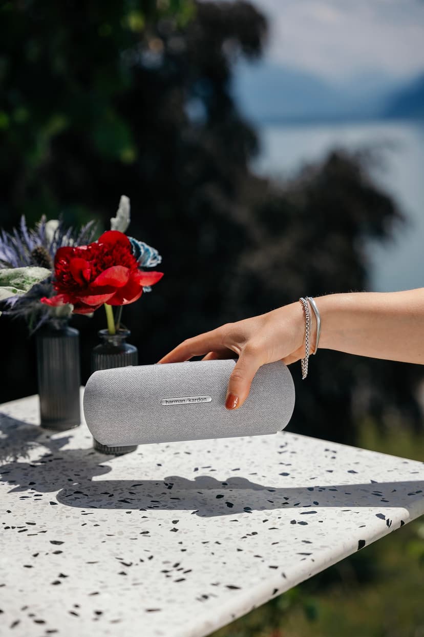 Harman Kardon Luna, Enceinte portable Bluetooth, autonomie de 12 h, étanche à l'eau et à la poussière IP67, son et basses puissantes, Gris - 4