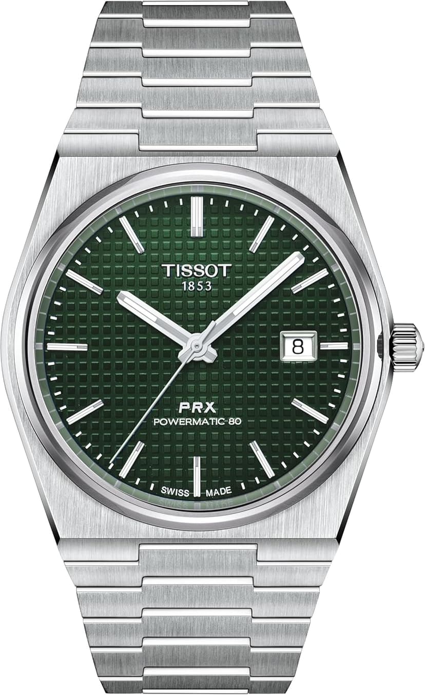 Tissot PRX T137.407.11.091.00 Montre Automatique Verte pour Homme Acier, Gris, Bracelet - 1