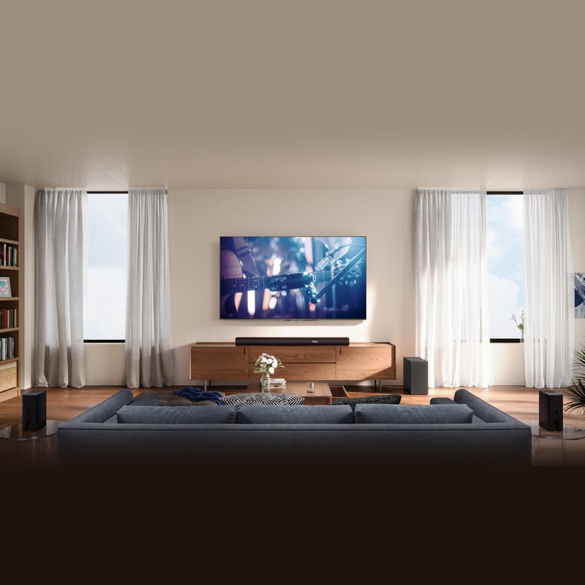 Hisense AX5100Q, 5.1 CH Soundbar,Hi-Concerto,Dolby Atmos, DTS:X, Semi wireless rear surround speakers,6.5" wireless subwoofer, EzPlay - 4