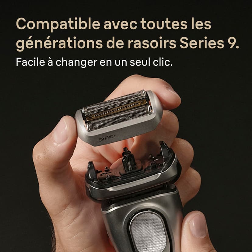 Braun Tête De Rasoir Electrique Homme Series 9 PRO + 96M Noire, ORIGINALE, Remplacement De La Grille Pour Un Rasage De Près, Lames Ultra Fines, Elément De Rechange OFFICIEL - 6
