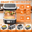 Electric Lunch Box 100 W, Electric Lunch Box 1.5 L Heat Box Insulated Heat Box Automatic Heating Function with Insulated Bag, Fork & Spoon and Removable Divider Plate - 6