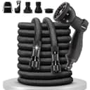 MITHJEM Garden Hose – Expandable 15 Metres with 8 Irrigation Functions – Polyester 3750D Roll Up Garden Hose – 1/2 Inch, 3/4 Inch and Universal Connectors for Tap Included - 1