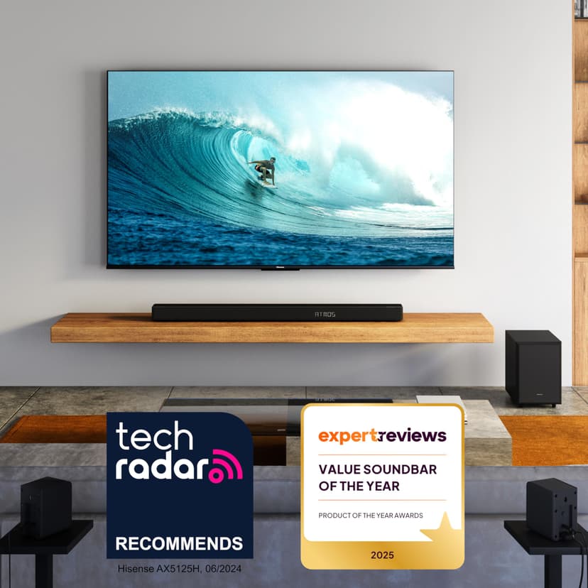 Hisense AX5125H 5.1.2 Channel 500W Dolby Atmos Soundbar with Wireless Subwoofer& Up Firing Speakers& Turly Wireless Rear Speakers - 2