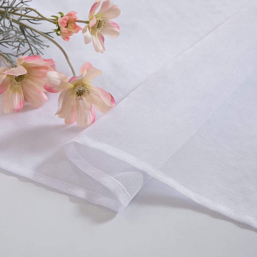 MIULEE 2 Panels Sheer Window Curtains Elegant Window Voile Panels/Drapes/Treatment for Bedroom Living Room 55" Wx96 L Grommet Top White - 4