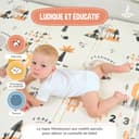 Tapis D'éveil Bébé Pliable Epais Réversible 150x180x1cm - tapis De Jeu Pour Enfant Bebe - tapis De Sol XXL En Mousse - Tapis De Motricité Favorisant Le Développement Sensoriel - Cadeau Naissance Bébé - 6