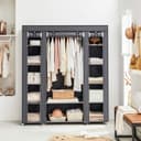 SONGMICS Armoire en Tissu 12 avec Tringle à vêtements et étagères - Armoire Solide pour Chambre à Coucher, Dressing, 150 x 45 x 175 cm, Gris LSF03G - 2
