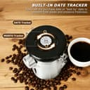 BUCOMTU 1,8 L Boîte à Café Hermétique en Acier Inoxydable avec Cuillère à Mesurer, Boîte à Conservation Hermétique, pour Café en Grains, Café Moulu, Noix, Sucre, Céréales - 5