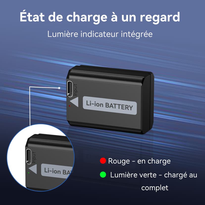 ENEGON NP-FW50 batterie rechargeable 2 Pack 1500mAh avec câble de Charge USB-C 2 en 1 pour Sony ZV-E10, A6000, A6500, A6300, A6400, A7, A7II, A7RII, A7SII, A7S, A7R, A55, A5100,A5000, A3000, A55, RX10 - 6