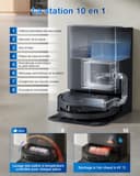 ECOVACS DEEBOT T80 OMNI Robot Vacuum Cleaner, 18,000 Pa, Instant Automatic Cleaning OZMO ROLLER, ZeroTangle 3.0, Wash in Hot Water 40-75°C, Hot Air Dry, Black - 6