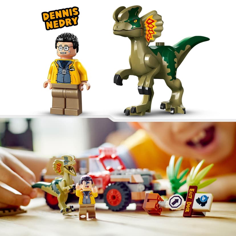 LEGO 76958 Jurassic Park L'Embuscade du Dilophosaure, Jouet Dinosaure et Voiture Jeep pour Garçons, Filles, Enfants Dès 6 Ans, avec Figurine Dino, Jeu Collection 30ème Anniversaire - 6