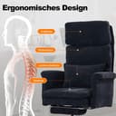 UEV Ergonomic Office Chair with Footrest up to 226 kg, Folding Armrests, Thick Seat Padding, Adjustable Headrest, Desk Chair for Tailor Seat, Computer Chair, Swivel Chair, Home Office, Black - 8
