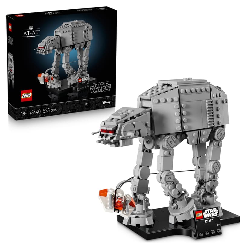 LEGO Star Wars 75440 AT-AT Building Set for Adults - Display Model Kit w/Snowspeeder, Stand & Nameplate - Shelf Decor Idea - Collectible Gift for The Empire Strikes Back Fans - 1