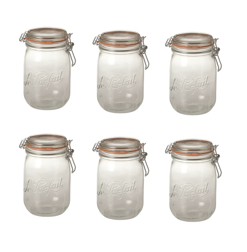 Le Parfait Super deluxe mason jar, French glass, 750 ml, 6 pieces - 2