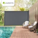 Juskys Dubai Side Awning, 500 x 160 cm, Extendible and Opaque, Privacy Screen and Windbreak for Balcony and Patio, Wall Bracket for Side Roller Blind, Anthracite - 8