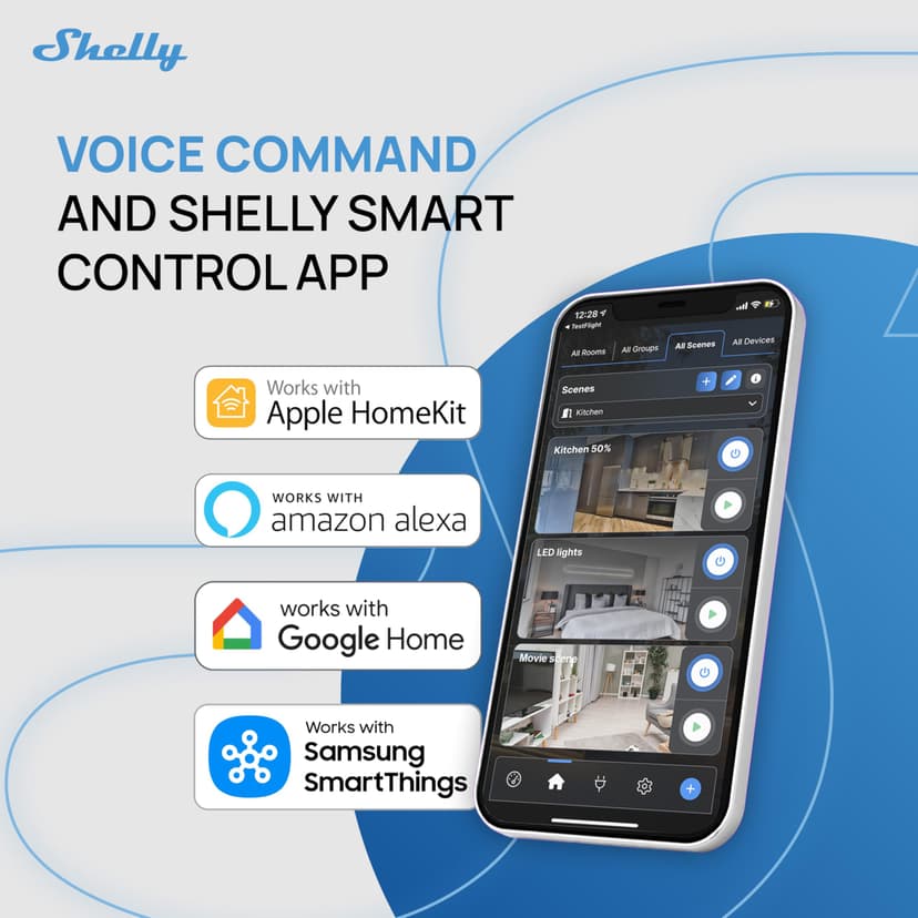 Shelly Power Strip 4 Gen4 Smart Wi-Fi Power Strip 4 Way Power Measurement, 16A Total, 3500W, Timer, Zigbee, Google, Alexa, Siri, No Hub Needed, Matte Black - 7