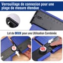 WORKPRO Jauge de Contour Connectable 25+25 cm, Duplicateur de Profil avec Verrouillage, Copie Précise des Formes Irrégulières, Outil de Traçage pour Menuiserie, Parquet, Moquette et Carrelage - 4