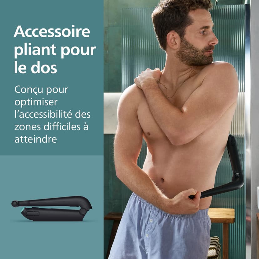 Philips Bodygroom série 7000 - tondeuse hommes avec tête flexible 2D, système de rasage Triple protection, têtes interchangeables, zones intimes, 100% étanche, autonomie 120 min, modèle BG7480/15 - 7