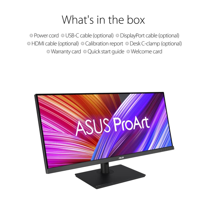 ASUS ProArt Display PA348CGV Professional Monitor – 34-inch, IPS, 21:9, UWQHD (3440 x 1440), Color Accuracy ΔE < 2, Calman Verified, 98% DCI-P3, USB-C, 120Hz, FreeSync Premium Pro, Ergonomic Stand - 7