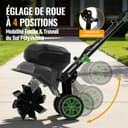 WORKPROX Motobineuse Électrique sans Fil 40V, Largeur 30 cm, Profondeur 20 cm, Batteries 2×4000 mAh, Guidon Pliable, Roues 4 Positions, Compacte et Silencieuse pour Jardin, Potager et Verger - 7