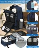 KLOSTAIN Sac à Dos Voyage Cabine Avion 45x36x20 pour Easyjet 30L Bagage Cabine Grande Bagage à Main sous Le Siège Sac à Dos Homme pour Ordinateur Portable 14 Noir - 4