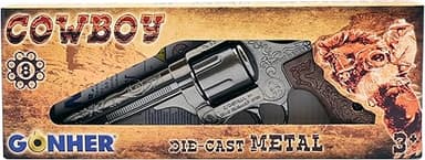 Pistolet à pétards Gonher Argenté Cow-boy
