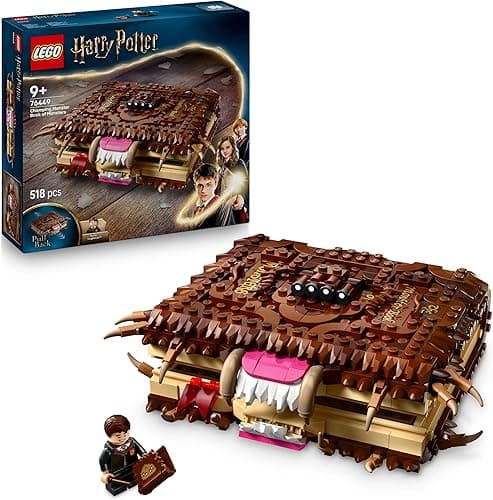 LEGO Harry Potter Chomping Monster Book Of Monsters – Interactive Toy with Pull-Back Motor & Chomping Mouth – incl. Neville Longbottom Minifigure - Gift for 9+ Year Old Boys, Girls & Fans - 76449