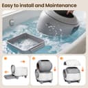 Devoko litiere Chat autonettoyante Automatique, 90L Bac à Litter Automatic Amélioré, bac litiere pour Chat XXL au Design Adorable.Anti-Odeur Longue durée contrôle APP et capteurs de sécurité Inclus - 8